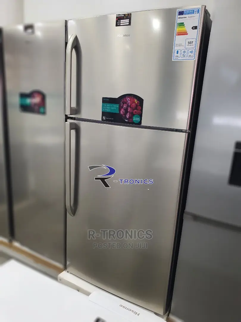Hisense Silver Double Door Refrigerator 490L