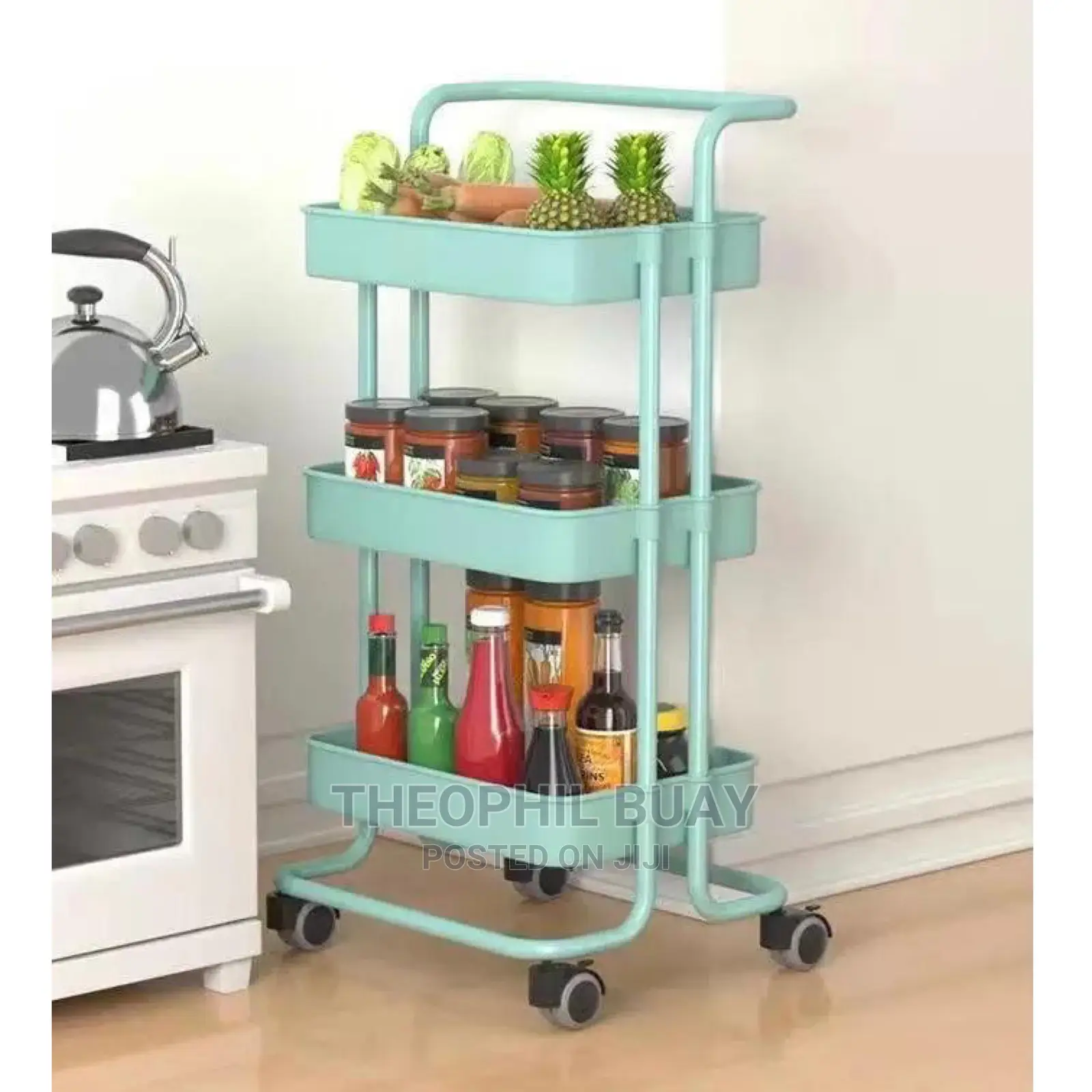 Trolley Tray in Green Color Hard