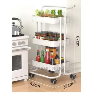 Trolley Tray Three Layer Hard in White