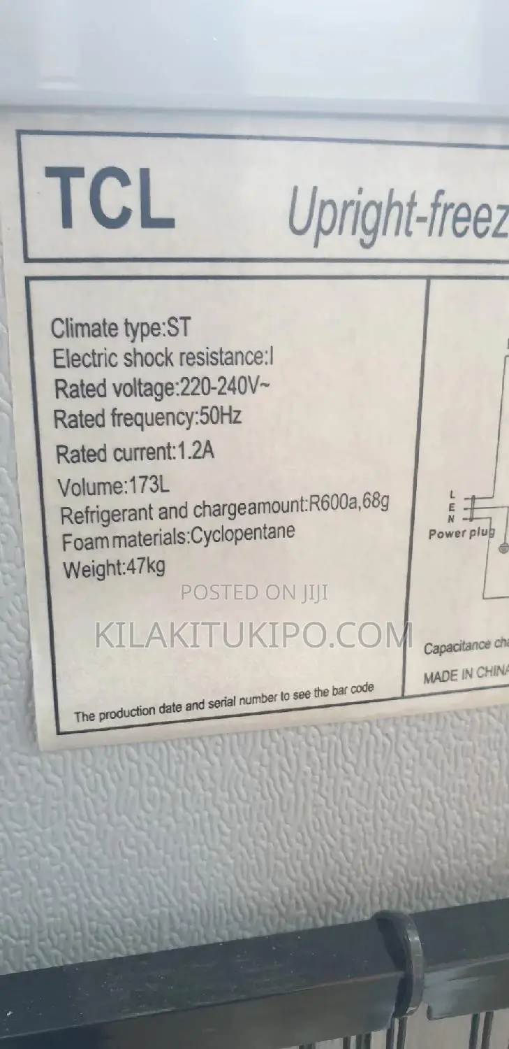 TCL Standing Freezer 173L