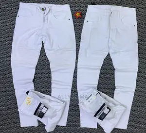 Men Jeans Full White