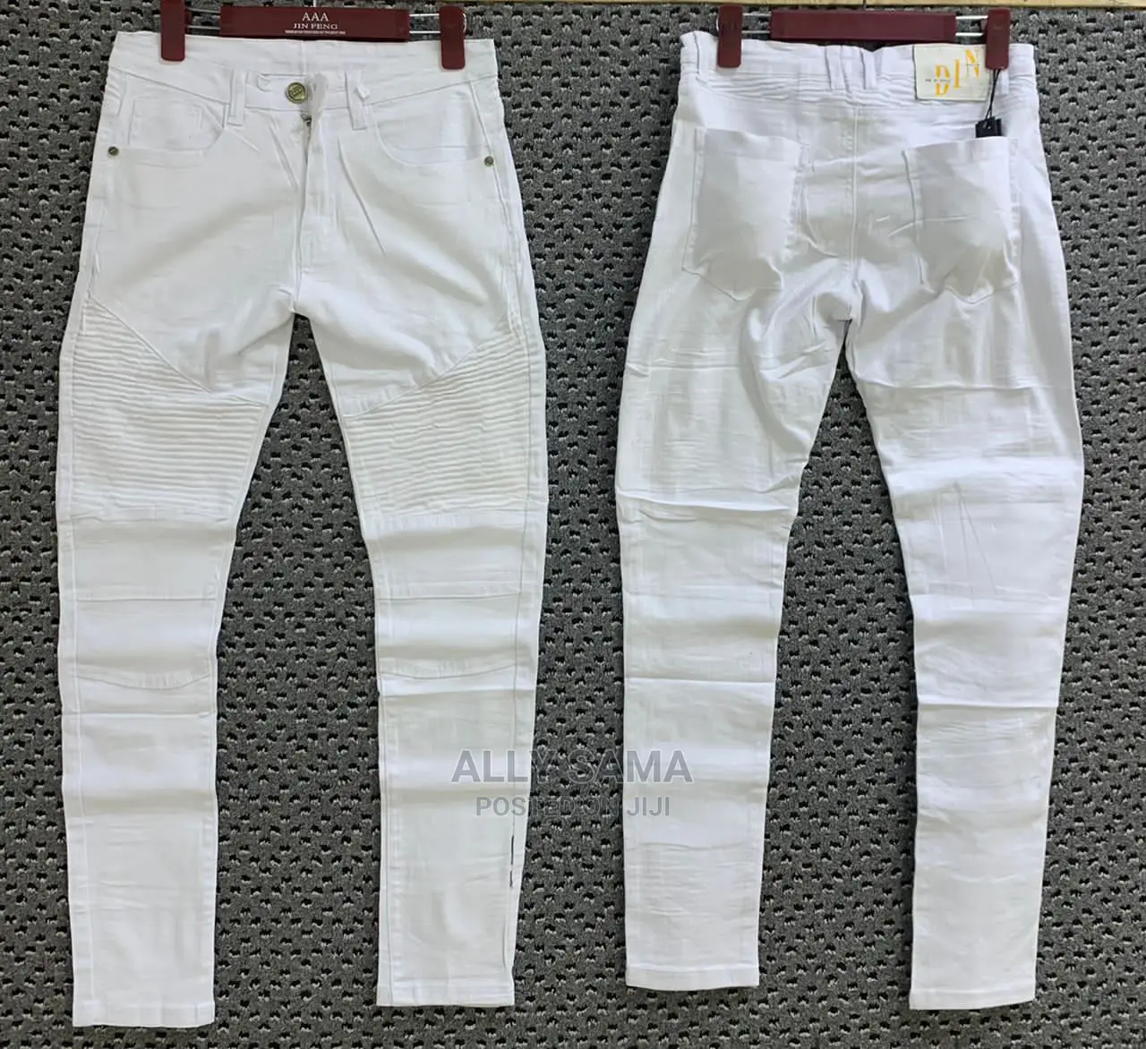 Men Jeans Full White