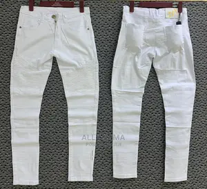 Men Jeans Full White