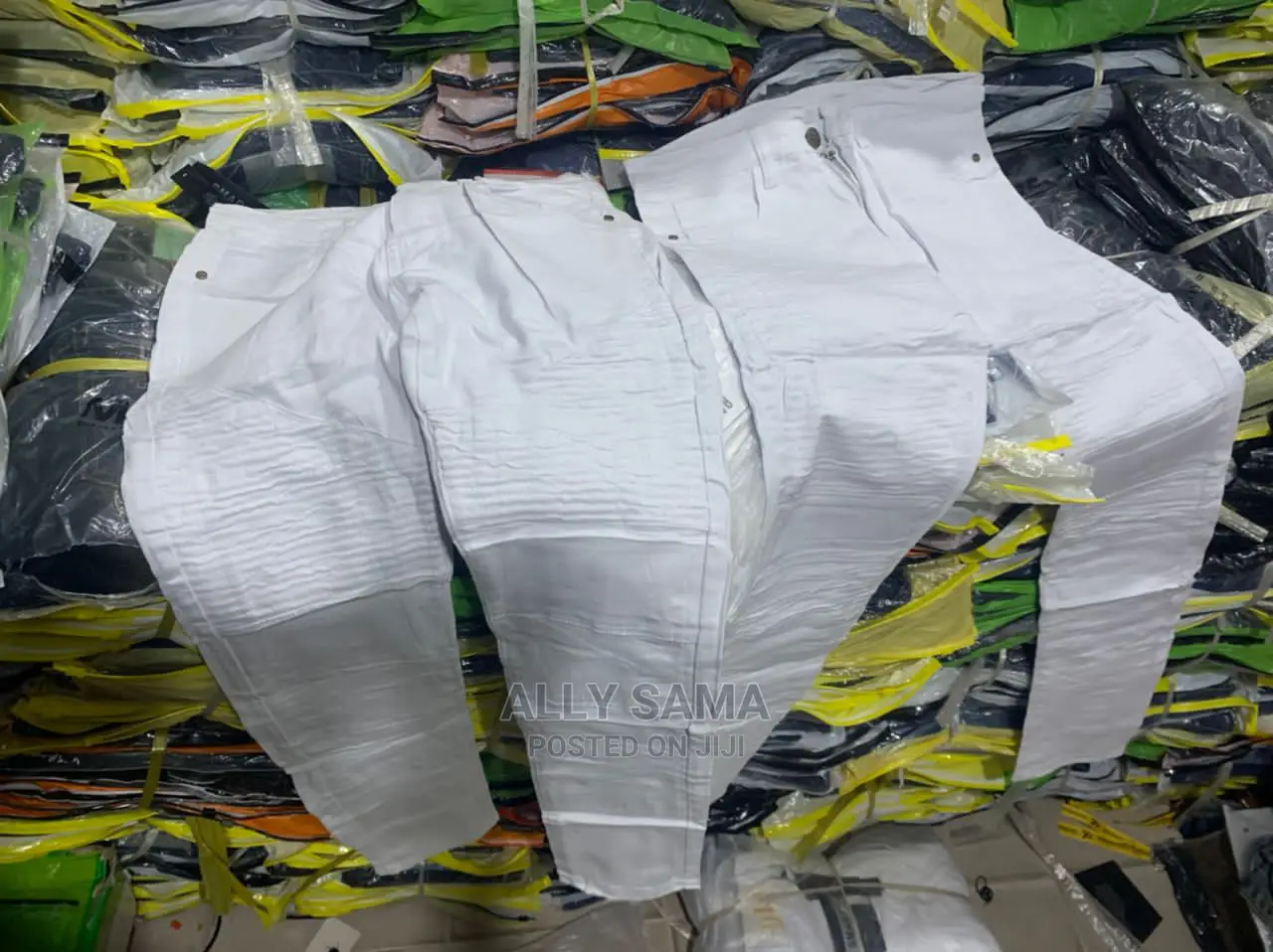Men Jeans Full White