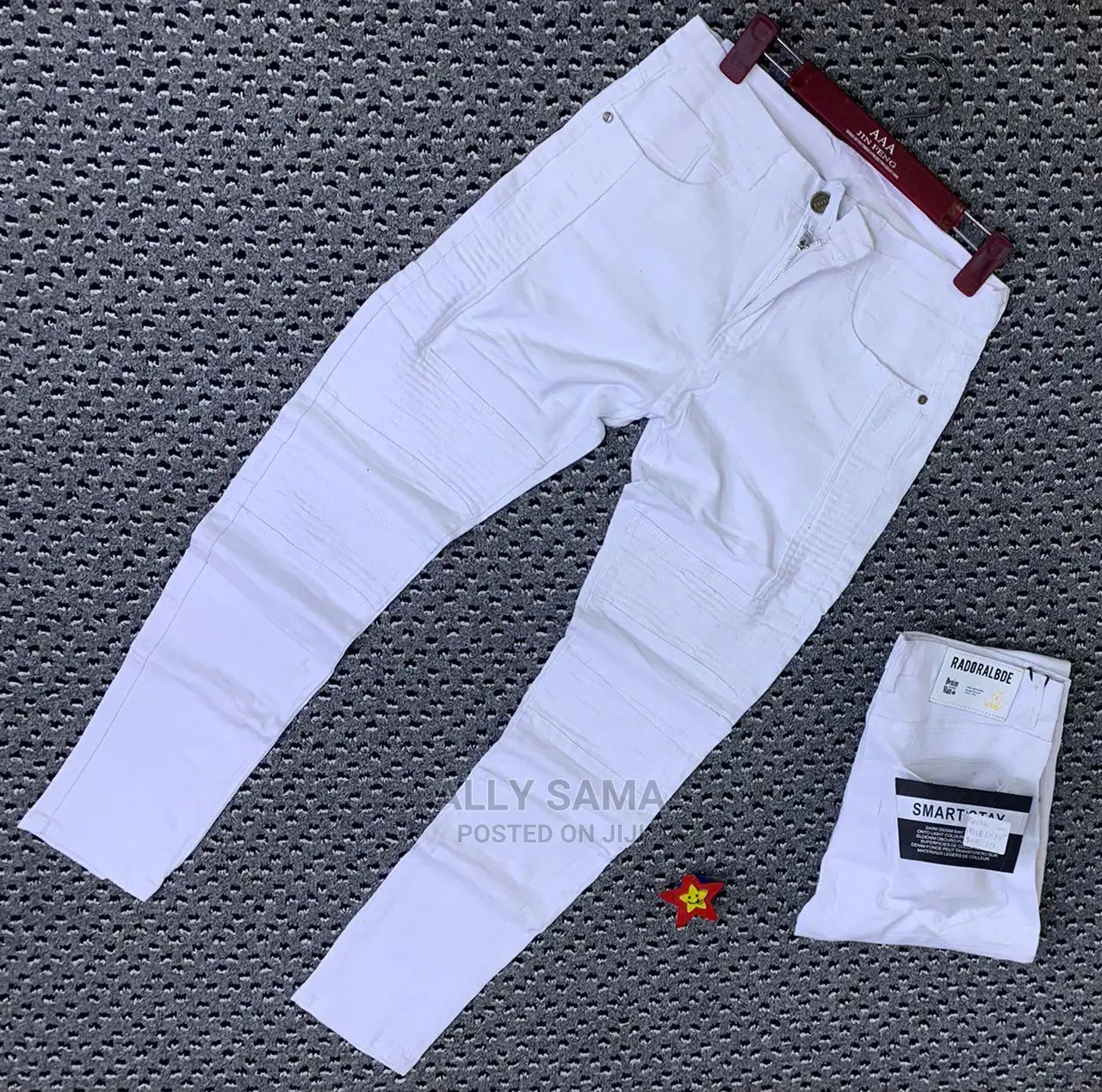 Men Jeans Full White