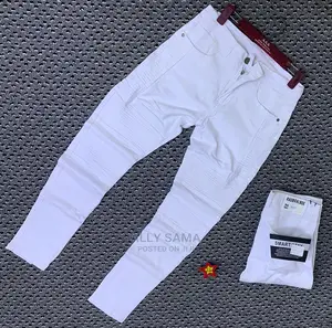 Men Jeans Full White