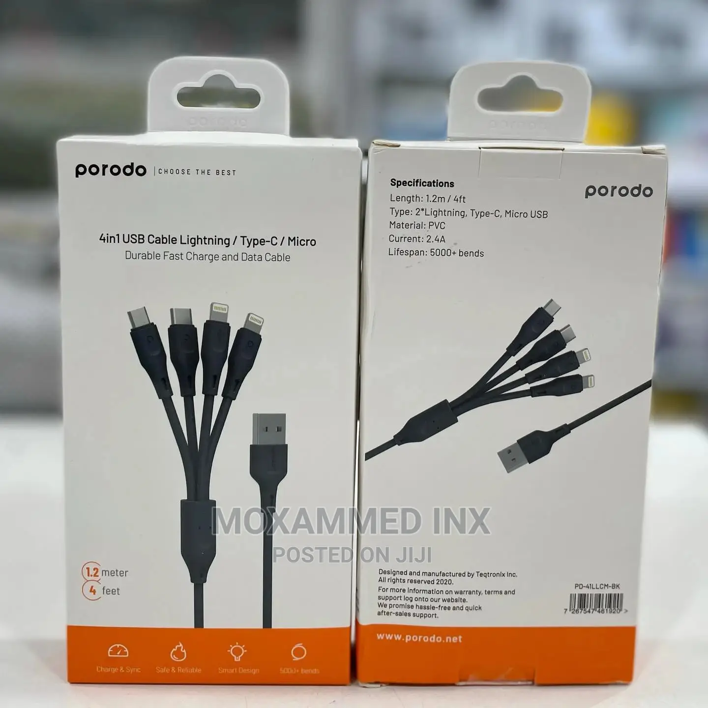 Porodo PVC 4 in 1 Cable