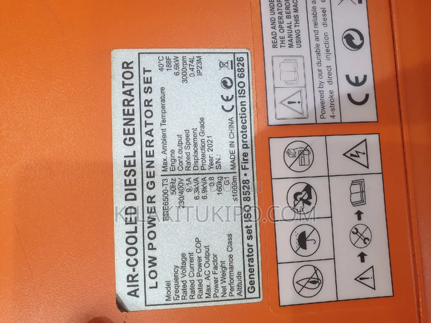 Boss Silent DIESEL Generator Bde6500 6.6kva