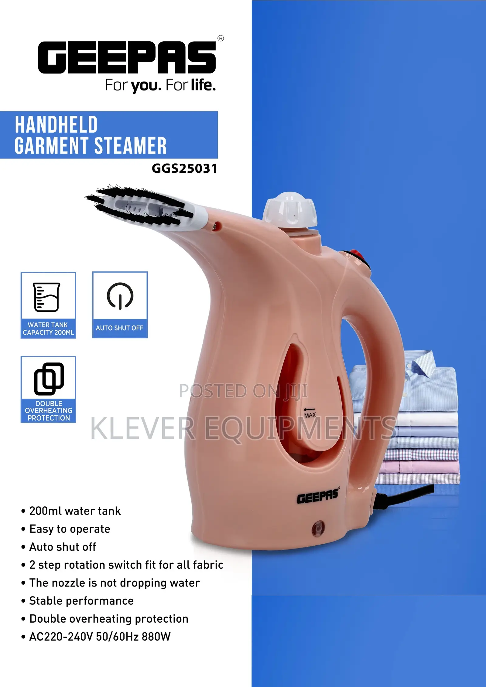 Geepas Handheld Garment Steamer,