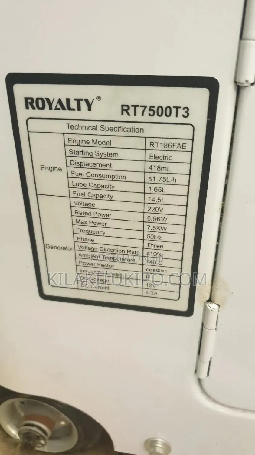 Royalty Japan Technology Generator 3phase Rt7500t3
