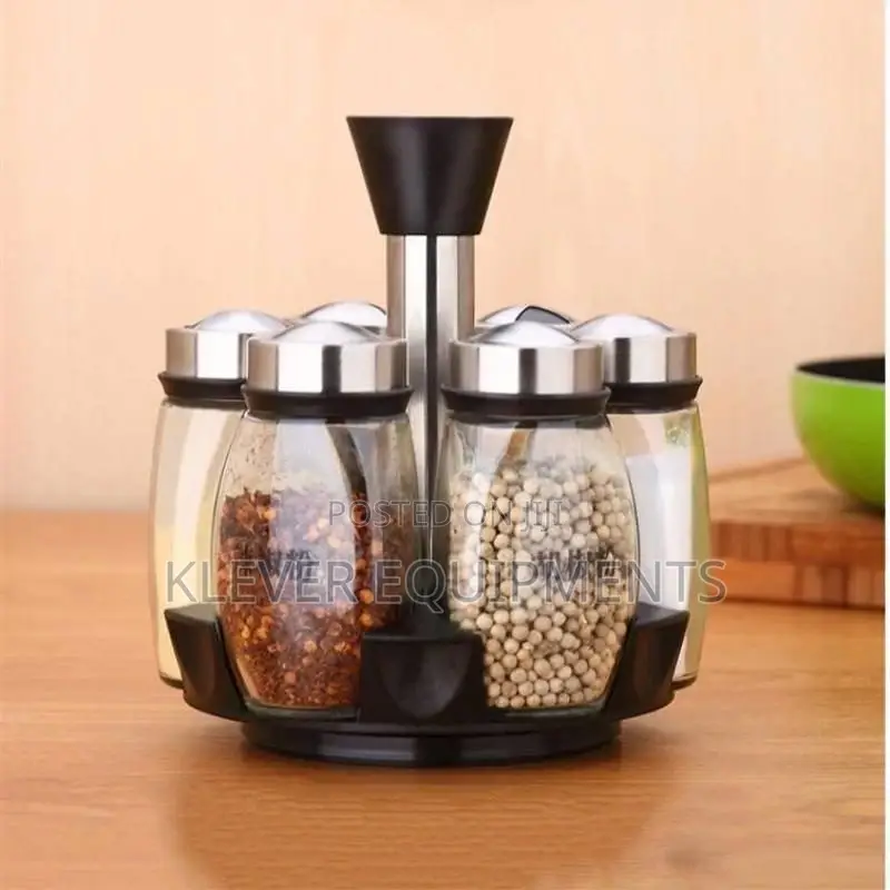 Rotating Stainless Steel Spices Jar Set