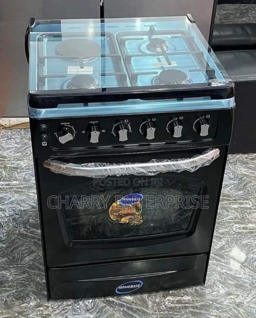 HOMEBASE Cooker 60*60cm 3 Gas , 1 Electric Plate  Oven