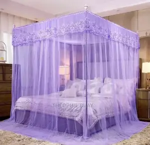 Purple Mosquitor Net With Its Supports
