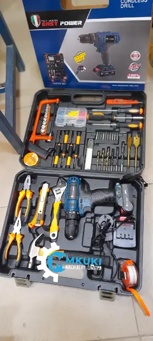 Toolbox Set 124 Tools + Drill Cordless Volt 28