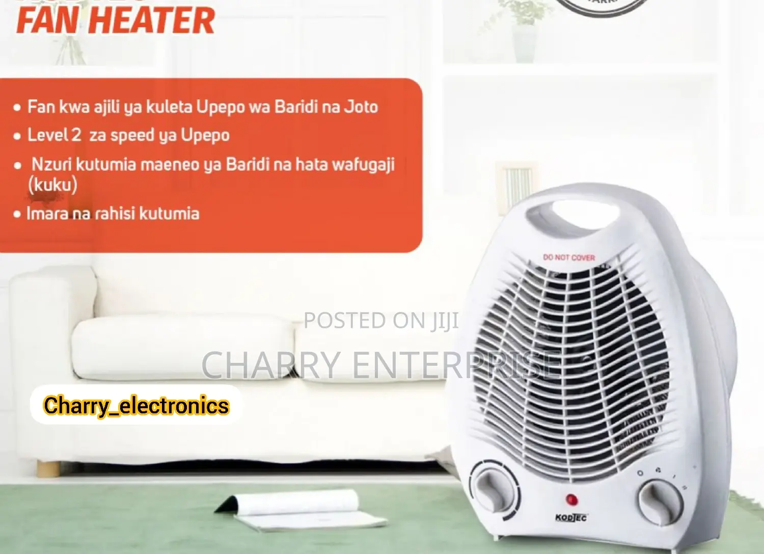 Fan/ Feni Heater (Inatoa Upepo Wa Kawaida Na Joto)