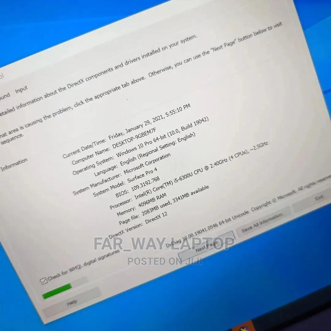 New Laptop Microsoft Surface Pro 4 4GB Intel Core I5 SSD 128GB