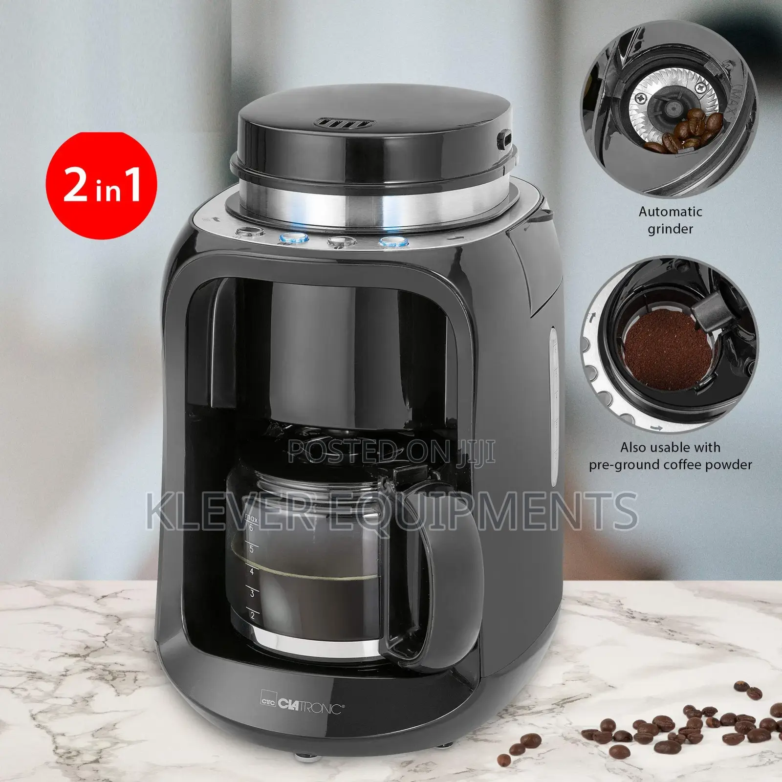Kodtec 2 in 1 Grind Coffee Maker