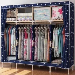 4 Doors Canvas Wardrobe High Quality