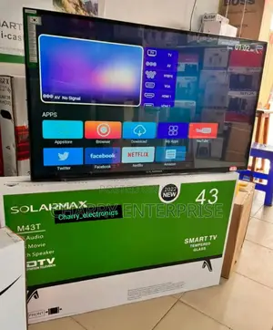 🪵Solar Max Tv 43 Inch Smart HD Tv TEMPERED GLASS