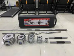 55kg Chrome Barbel and Dumbel Set