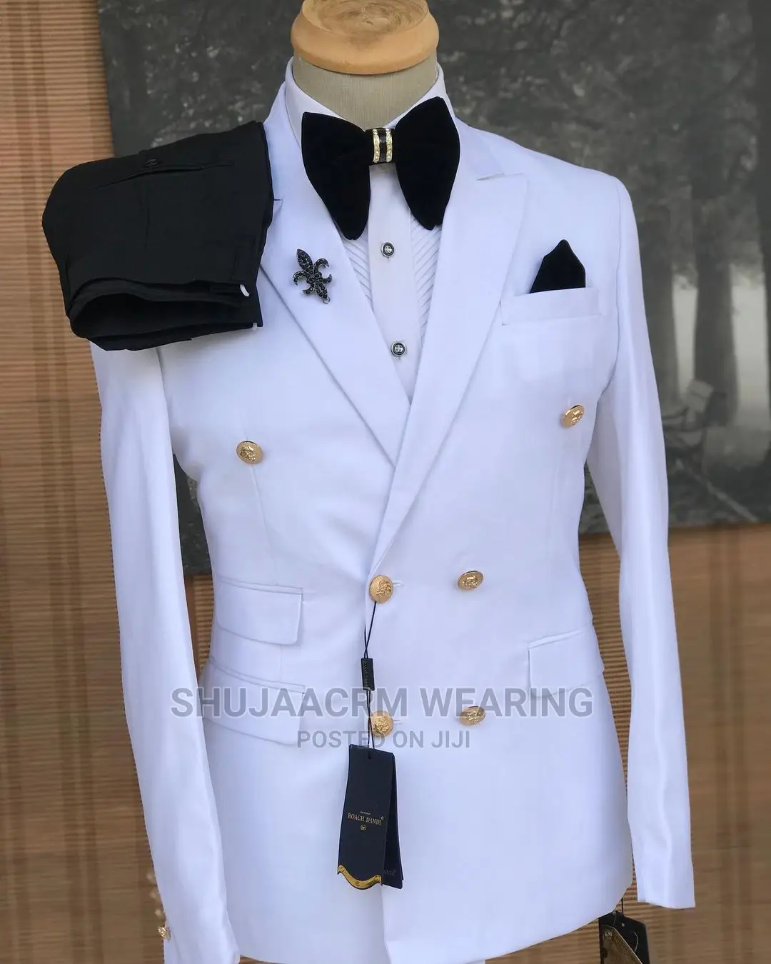 Goldish Button Mens Suits