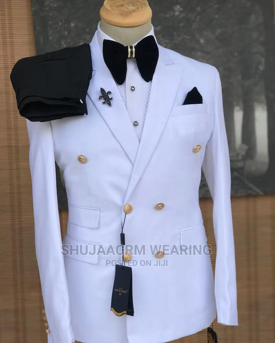 Goldish Button Mens Suits