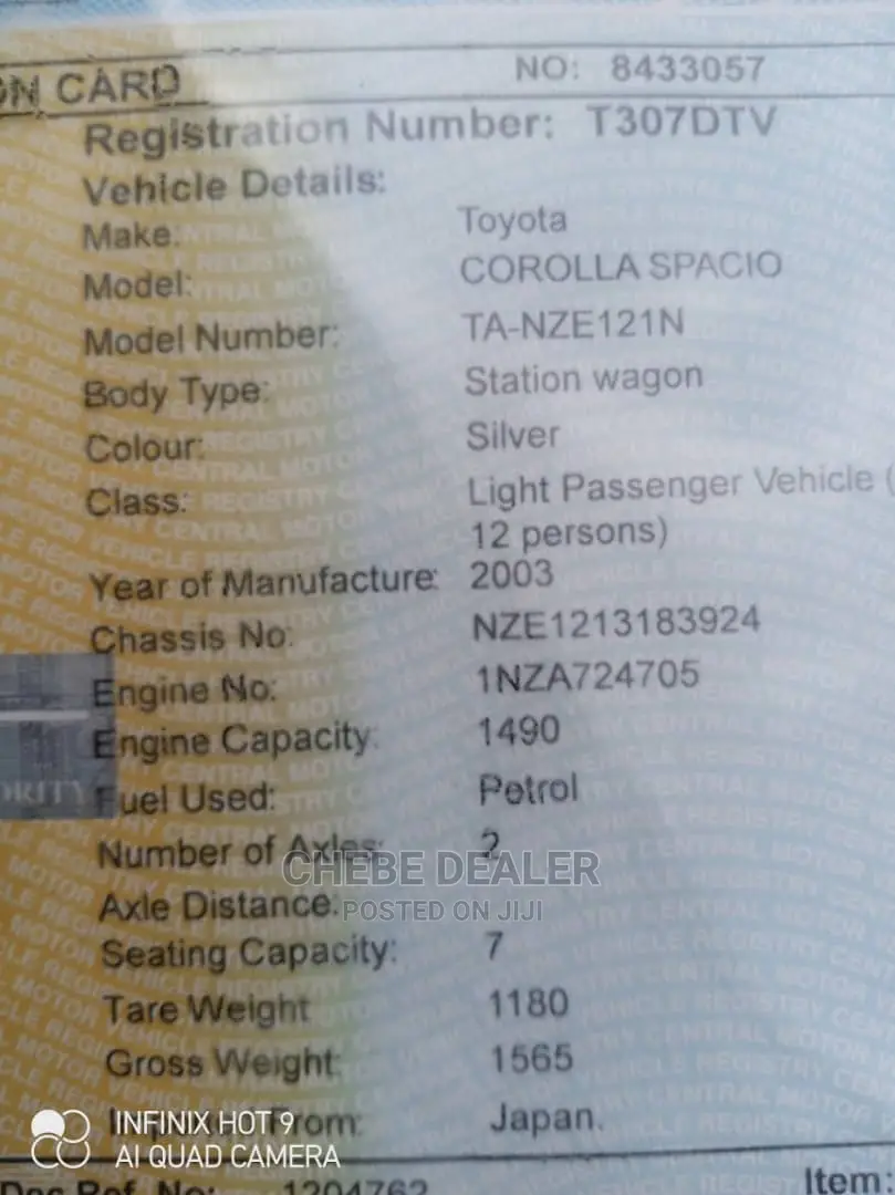 Toyota Corolla Spacio 1.5 X 2005 Silver
