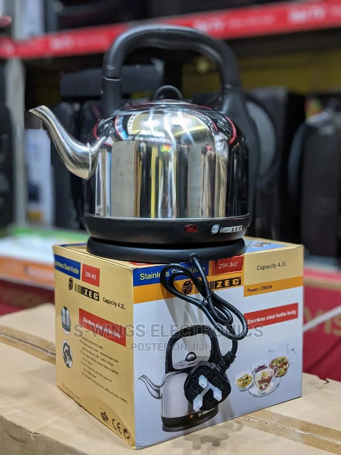 Stainless Steel Kettle Zec Brand 4.2L