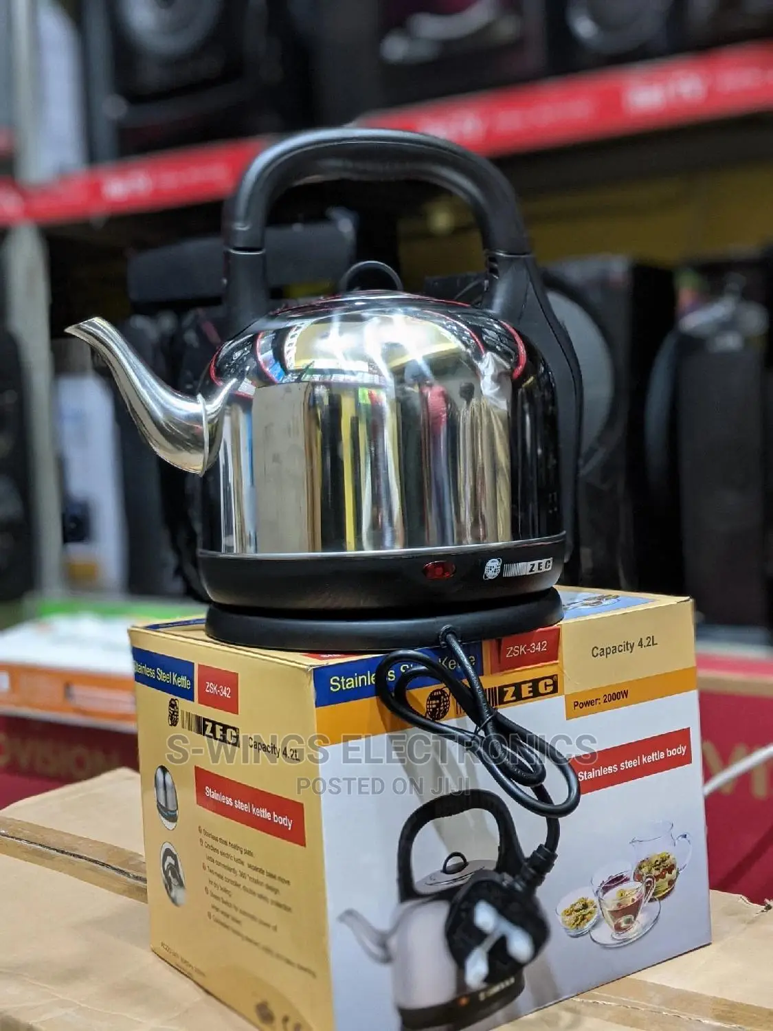 Stainless Steel Kettle Zec Brand 4.2L