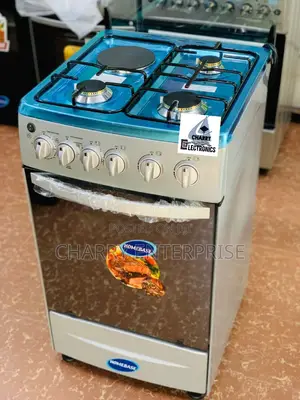 🪵HOMEBASE Cooker 3gas ,1 Electric Plate, Electric Oven 
