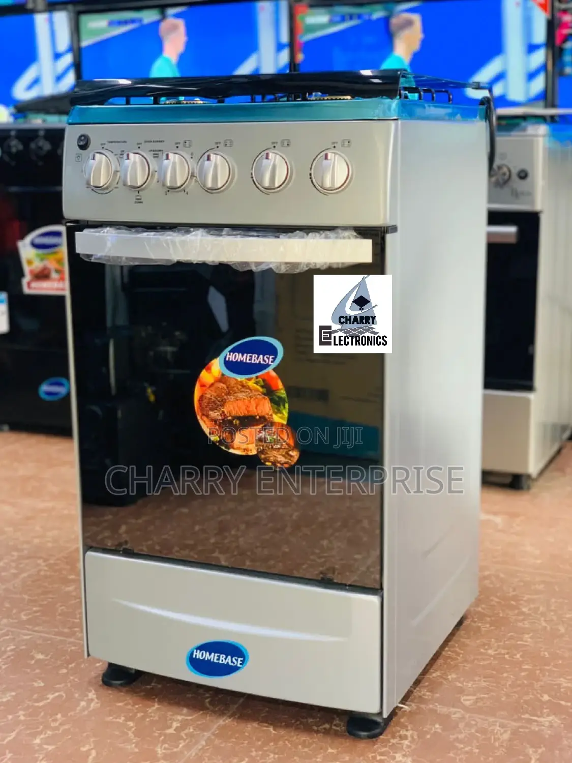 🪵HOMEBASE Cooker 3gas ,1 Electric Plate, Electric Oven 