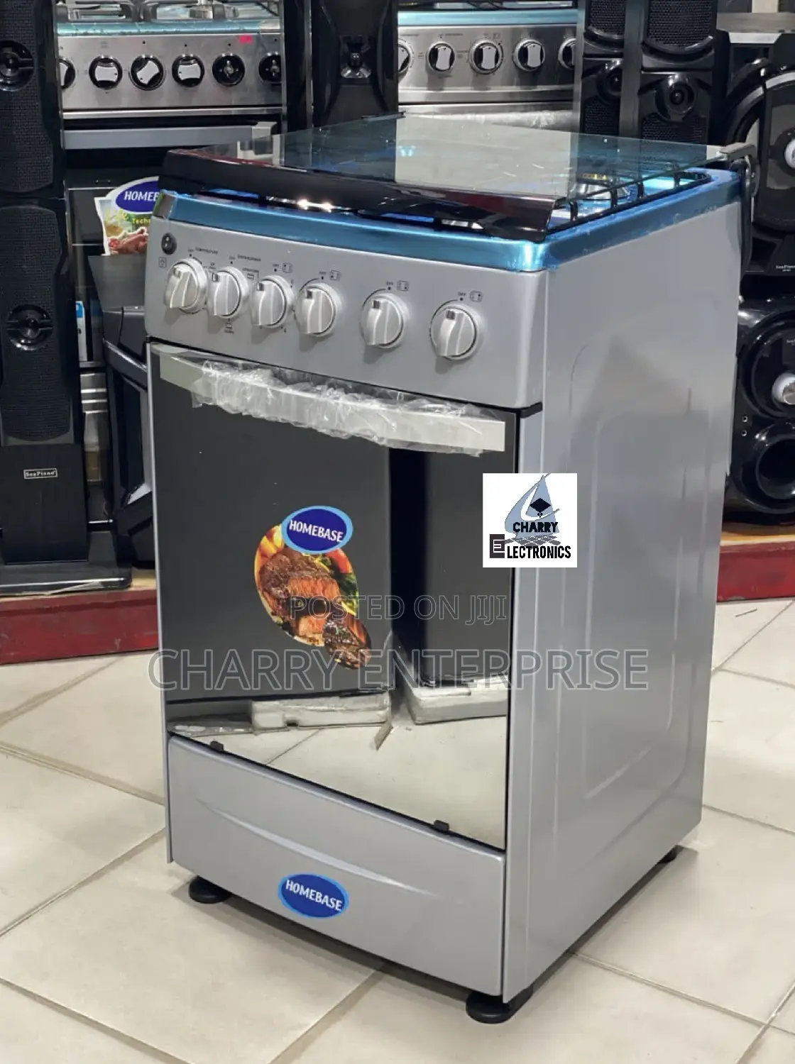HOMEBASE Cooker 3 Gas, 1 Electric 50cm * 50 Cm Elect Ov