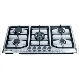 NIKAI 5 Burner Stainless Steel Gas Cooker