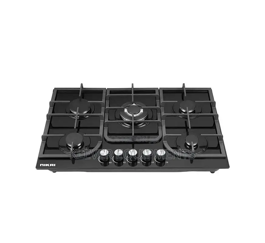 Nikai 5 Burner Glass Gas Cooker