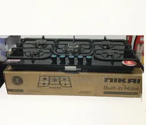 Nikai 5 Burner Glass Gas Cooker