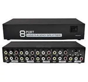 1 In 8 Out 3 RCA AV Audio Video Splitter Amplifier For Cable