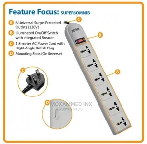 Protect It! 230V 6-universal Outlet Surge Protector