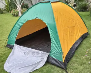 Camping Tent 6 People Green and Yellow