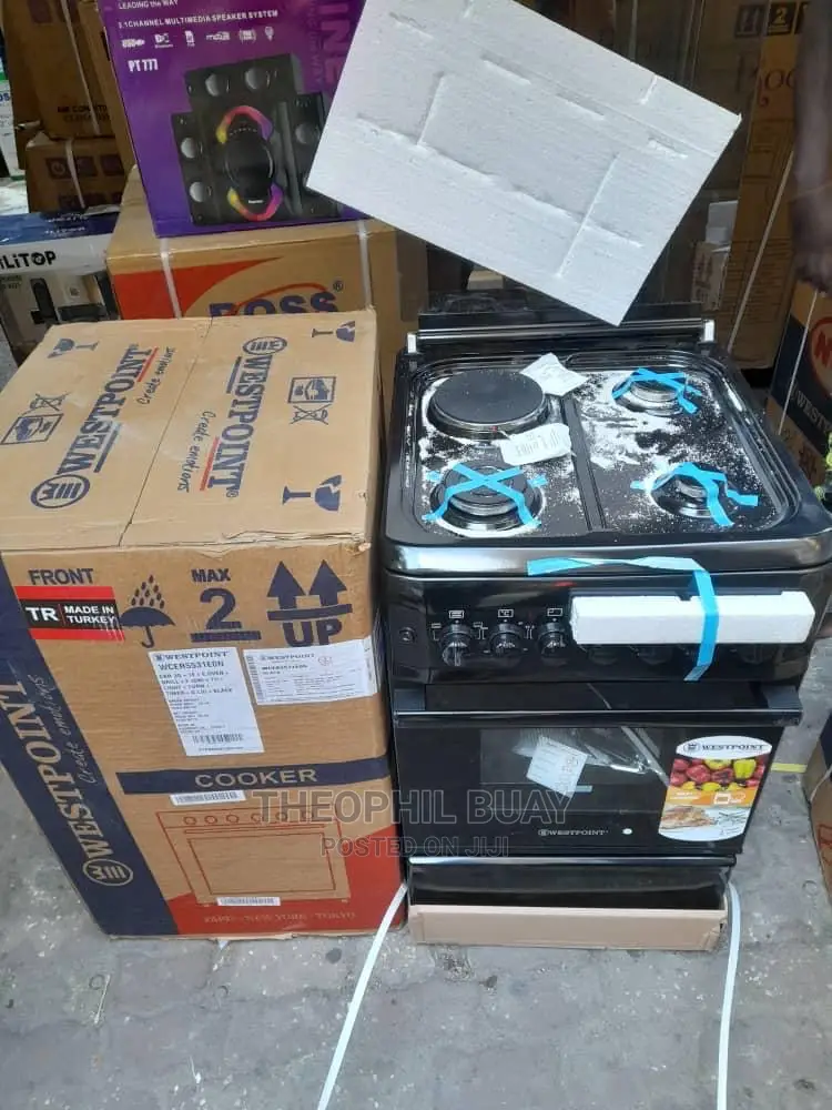Westpoint 50*55 Gas Tatu Na Umeme Moja Oven Umeme Black