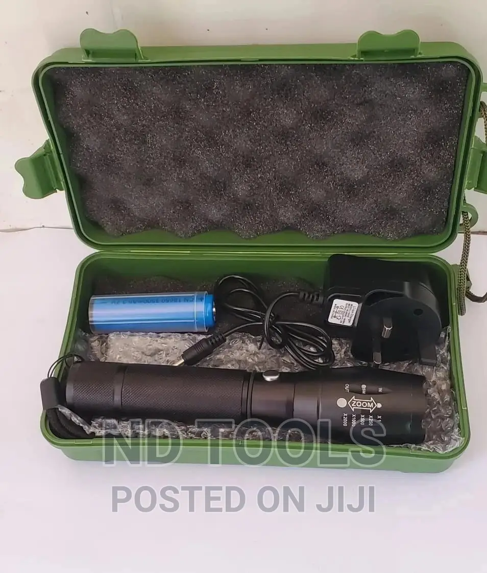 Tactical Flashlight 5 Modes Adjustable Rechargeable Torch