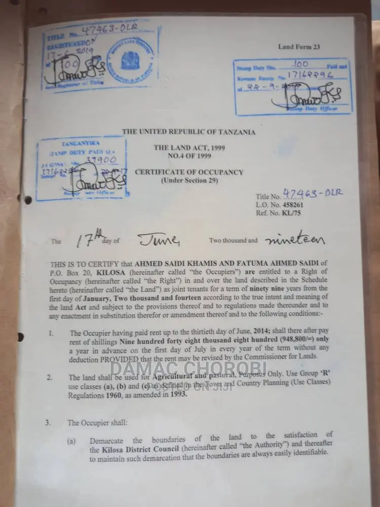 Acre for Sale Morogoro