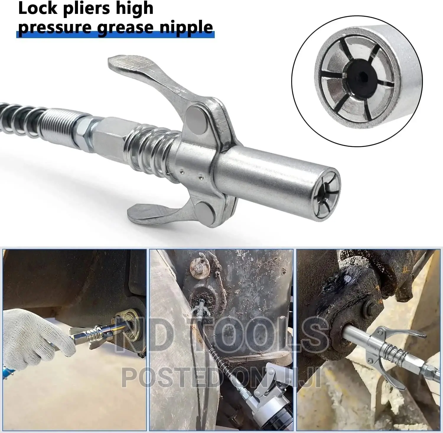 Grease Gun Coupler,Double Handle Grease Gun Tips Quick Lock
