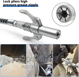 Grease Gun Coupler,Double Handle Grease Gun Tips Quick Lock