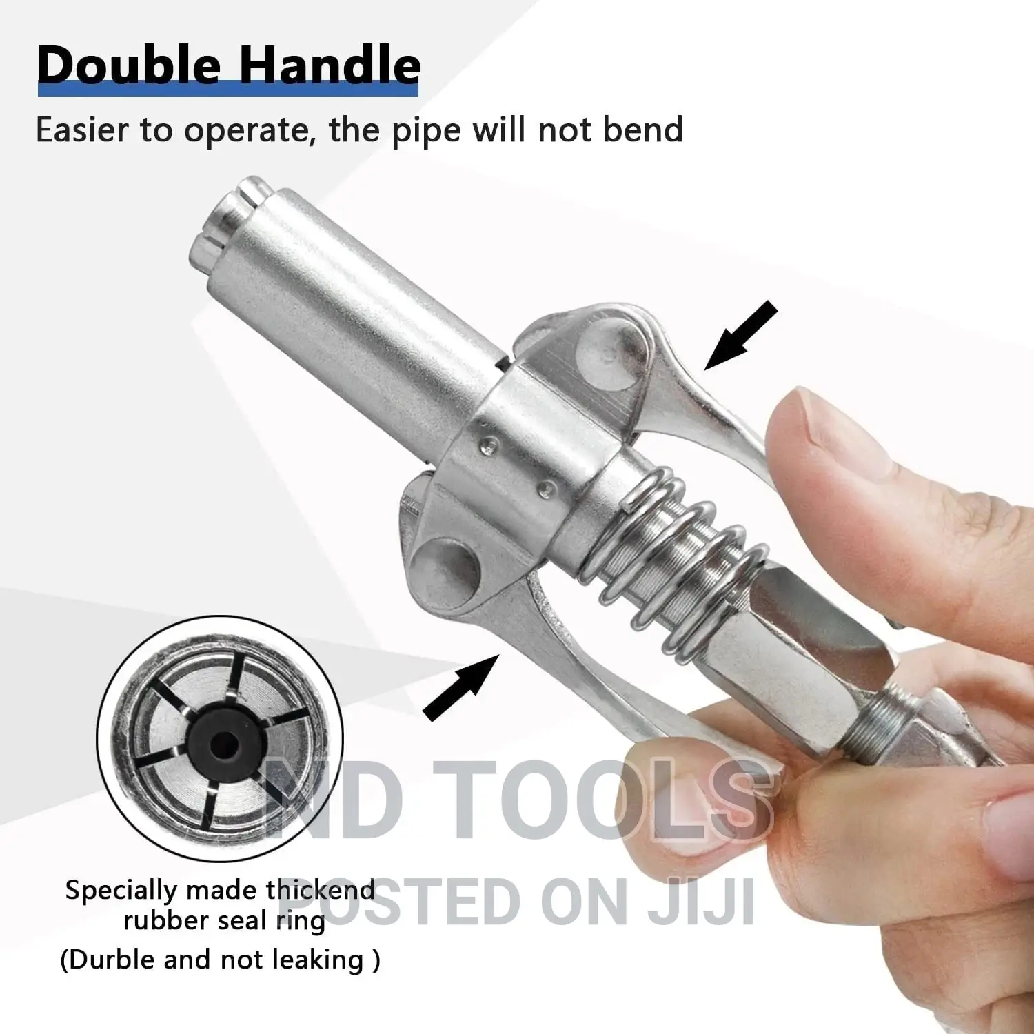 Grease Gun Coupler,Double Handle Grease Gun Tips Quick Lock