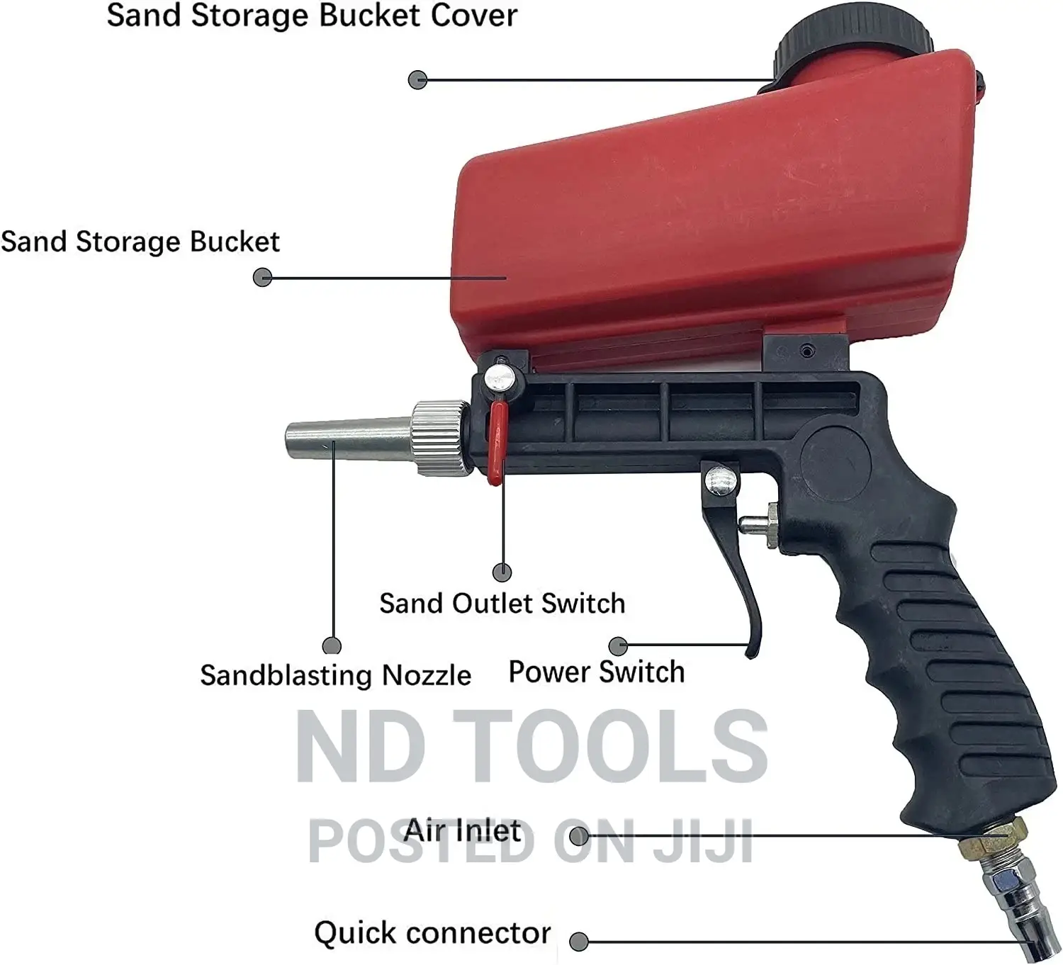 1/4inch Air Sandblasting Gun Hand Held Sand Portable Blaster