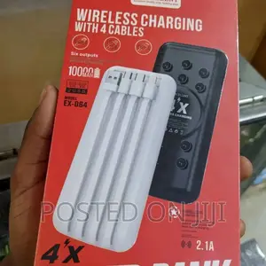 Wireless Powerbank With 4 Cables
