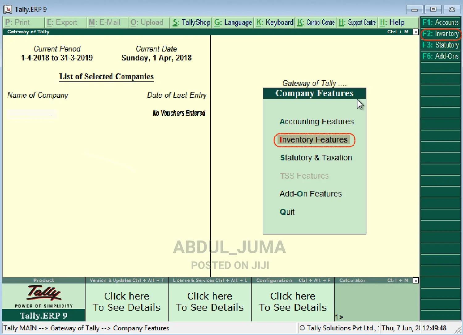 Tally ERP 9 Gold Support Multi User