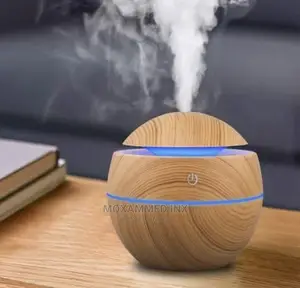 Electric Humidifier 130ML Portable Size Wooden Aroma