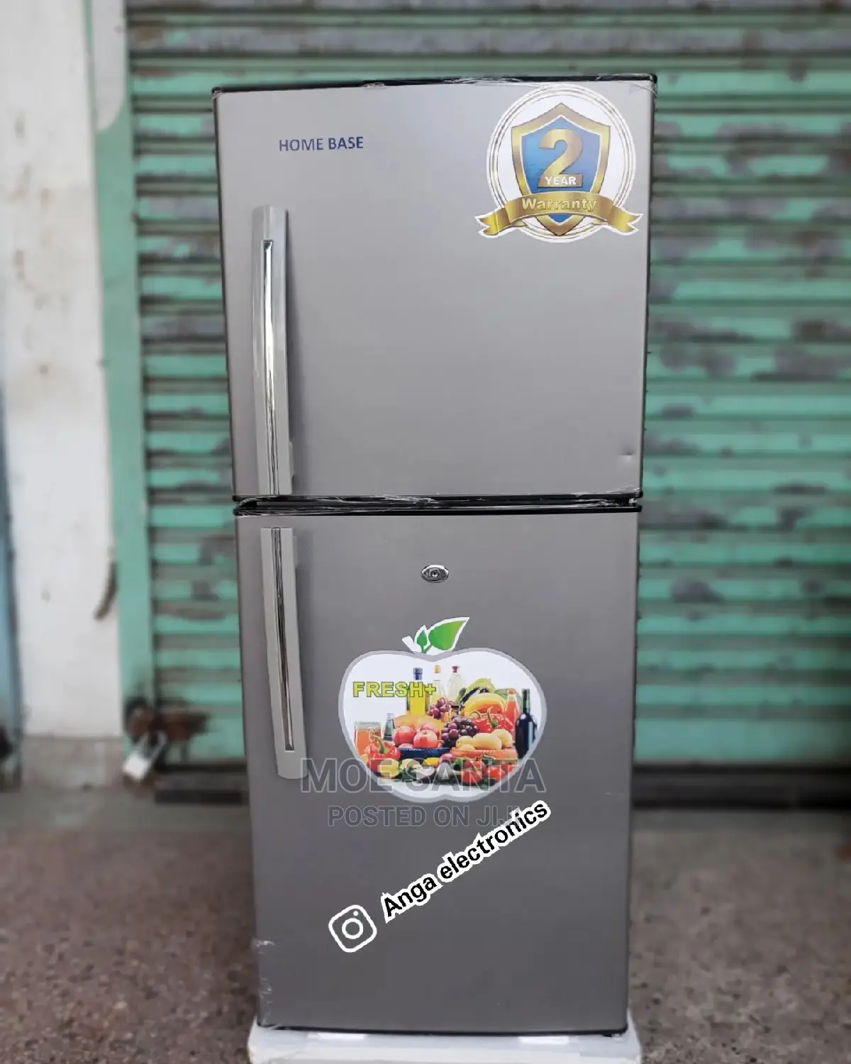 Home Base Fridge Black Inox