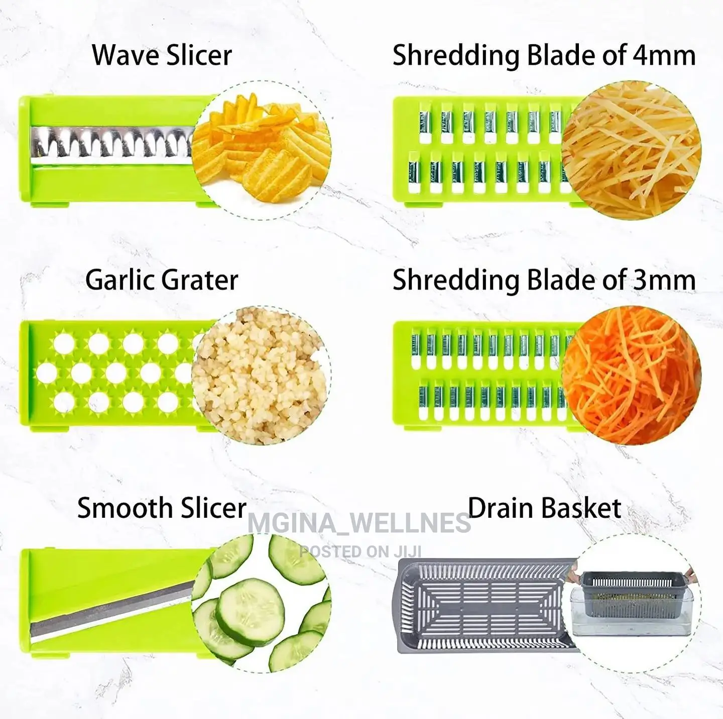 Green Grater Complete Set 12 in 1